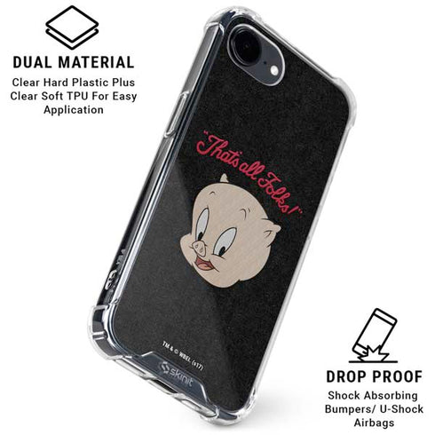 Looney Tunes Porky Pig Thats All Folks iPhone 16e Clear Case